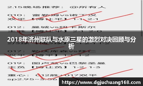 2018年济州联队与水原三星的激烈对决回顾与分析